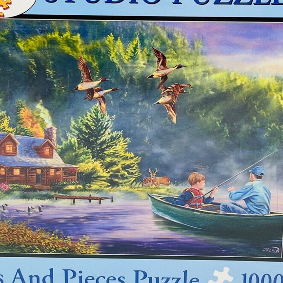 Gone Fishing 1000 Piece Puzzle Bits And Pieces 20x27 Cory Carlson - Picture 3 of 3